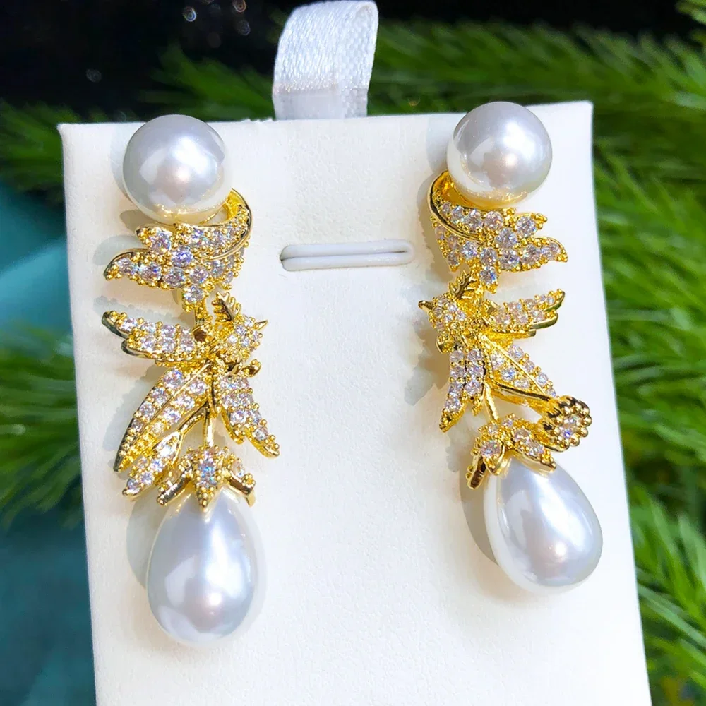 Kellybola High Quality Charm Pearl Drop Earrings for Women Wedding Party Jewelry Ladies Daily Trendy Accessories Hot Sale