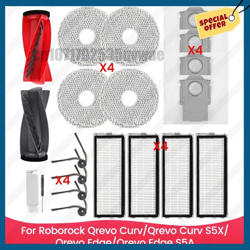 -A89Z Комплект аксессуаров для роботов-пылесосов для моделей Roborock Qrevo Curv, Curv S5X, Edge и Edge S5A