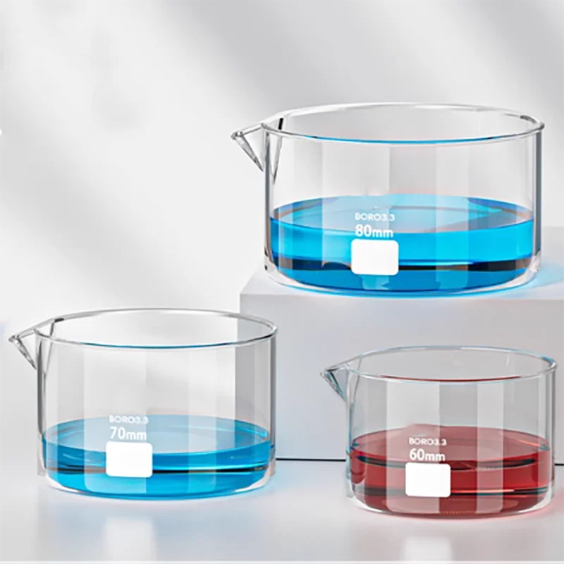 

Glass crystal tray mouth flat bottom dish high temperature resistant thick wall evaporation dish experimental glassware
