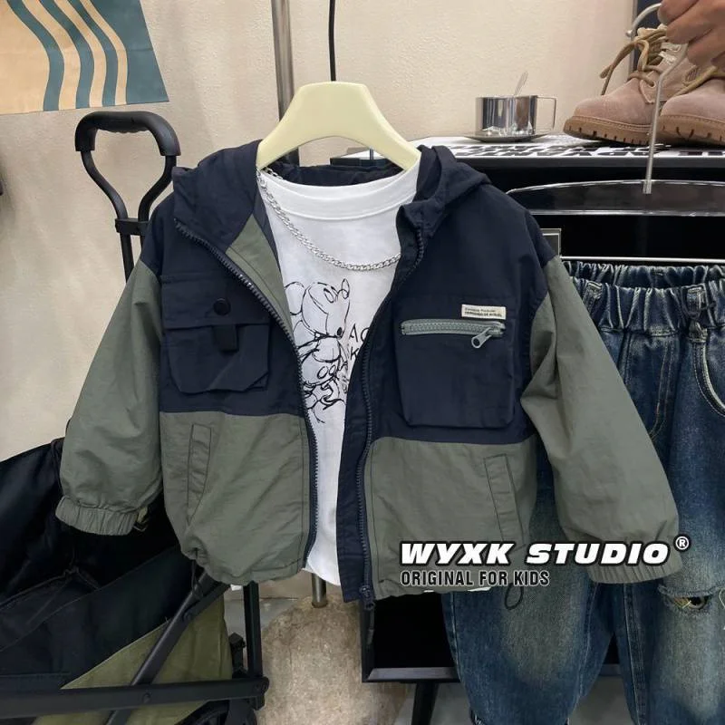 Boys Coat Jacket Cotton Outerwear Windbreak 2024 Hooded Spring Autumn Overcoat High Quality Children\'s Warm Clothing