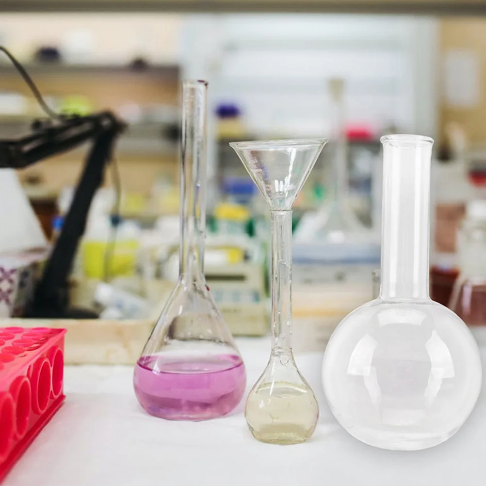 

2Pcs Round Bottom Glass Flask Sturdy Narrow Neck Laboratory Equipment Boiling Flask for Professional Student Experiments