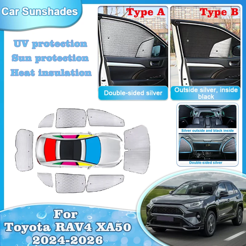 

Car Sun Shade For Toyota RAV4 XA50 Accessories Suzuki Across 2024 2025 2026 Sunshade Windshield Side Window Covers Curtain Tools