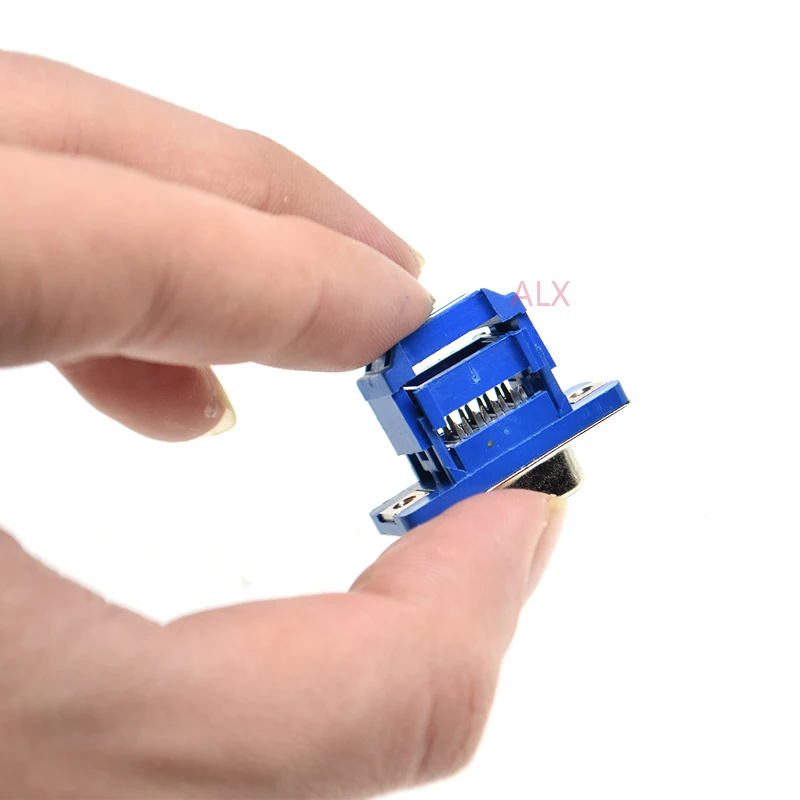 5pcs Didc9 Db9 Male Female Serial Port Connector Idc Crimp Type D-Sub Rs232 Com Connectors 9pin Socket 9p Adapter For Cable