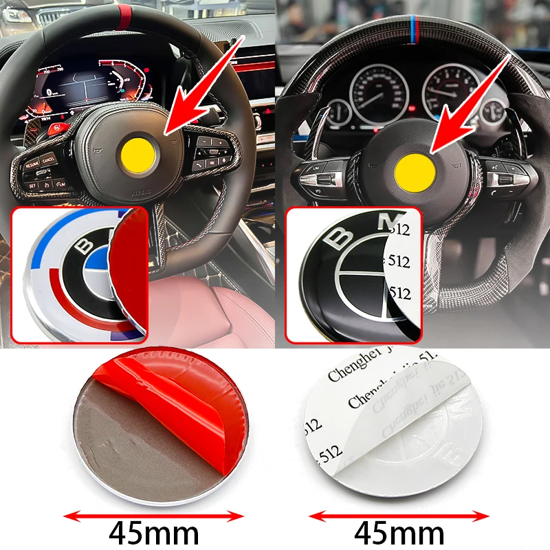 

Auto Styling Logo Stuurwiel Center Badge Logo Sticker For BMW E90 E46 F10 F30 E87 F20 G20 E60 E39 E92 interieur Accessoires