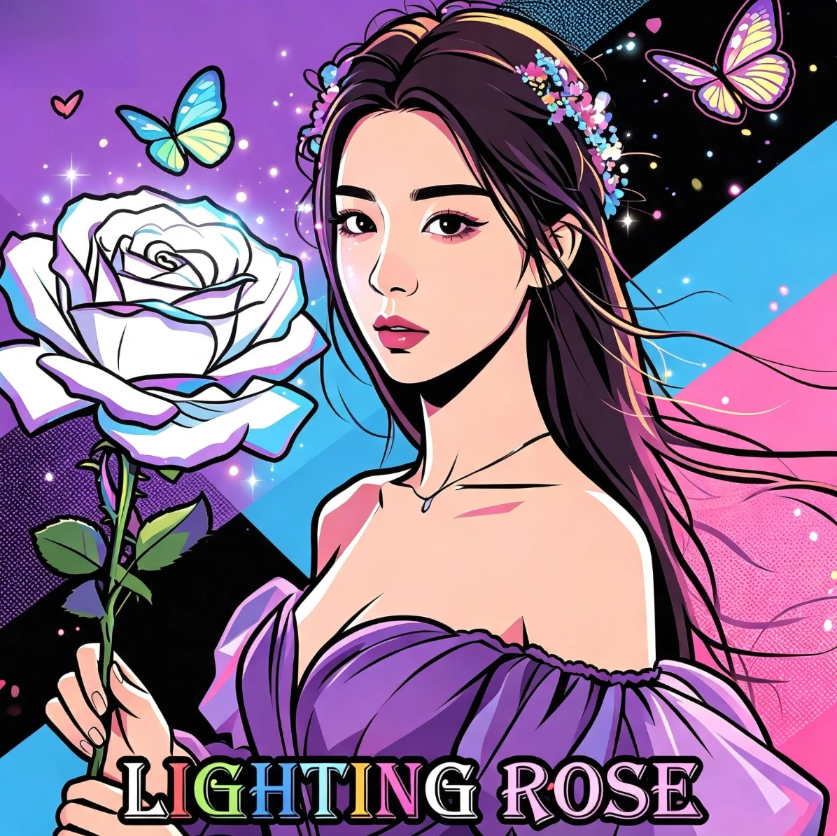 Seven Color Light Up Rose Magic Trick LED Color Changing Flower Finger Light Stage for Wedding Party Valentine Stage Magician