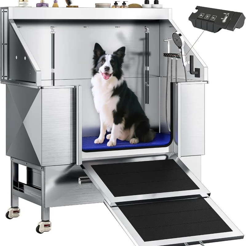 

Pet bath, stainless steel large dog bath, bathtub function