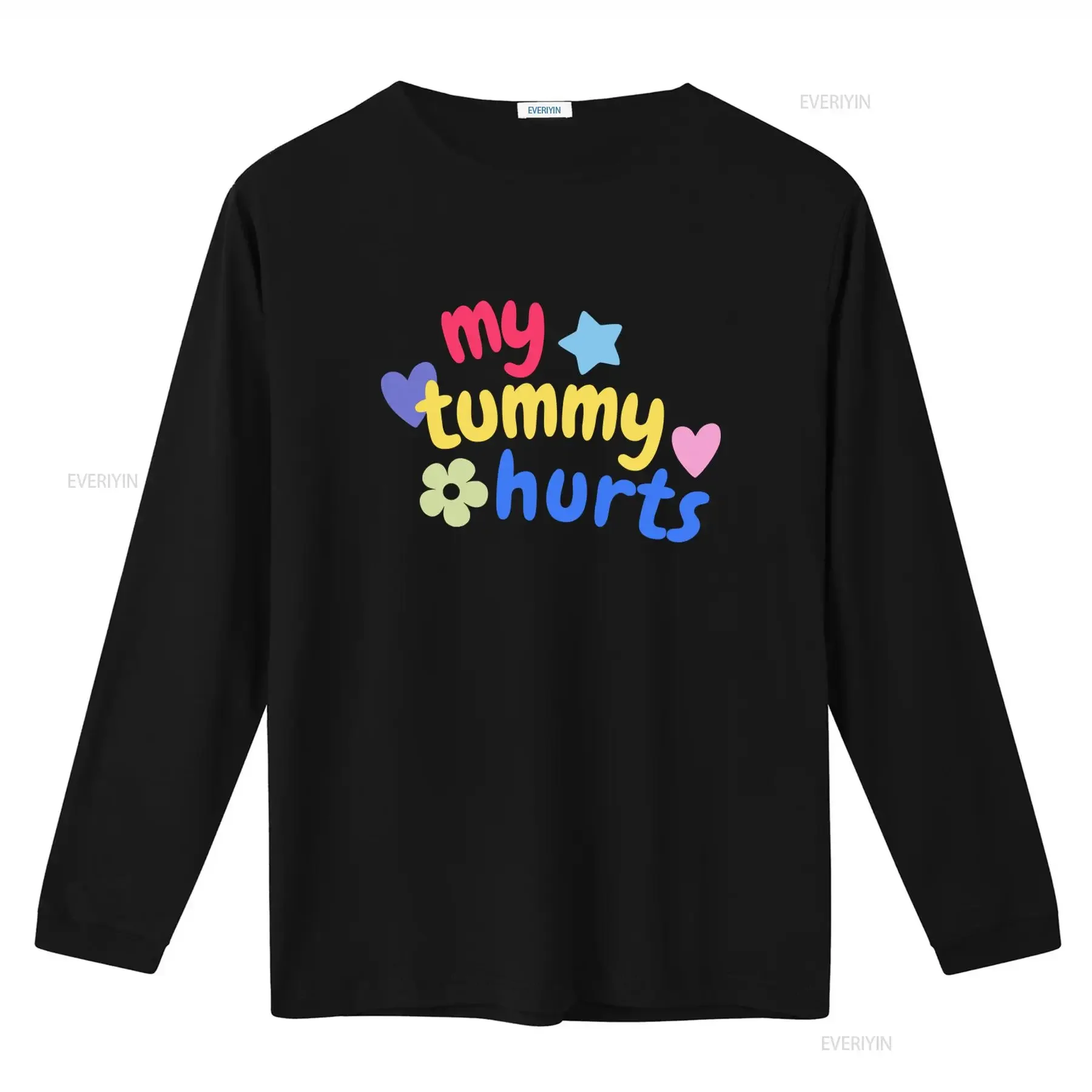 Funny Cute Relatable Colorful My Tummy Hurts IBS Print T shirt vintage Washed Soft Top For Everyday Wear Stylish Slightly