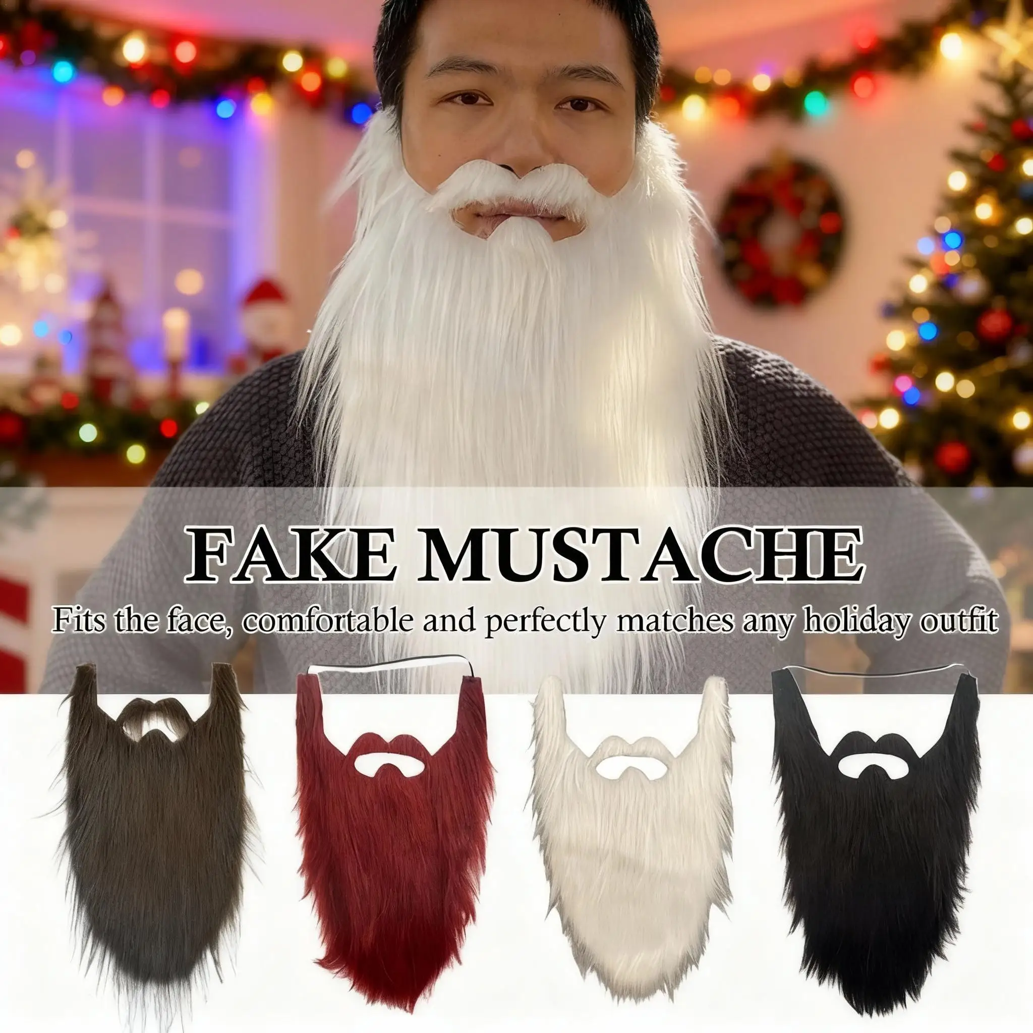 

New Long Beard Costume Cosplay Fake Beard Mustaches for Adult Facial Hair Easter Masquerade Operas Fancy Dress Party Supplies