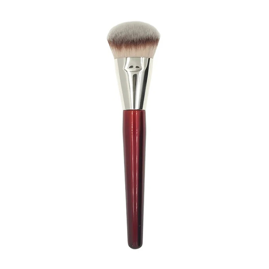 1PC 101 Contoured Angled Foundation Brush, Liquid Foundation & Concealer Makeup Brush with Red Wood Handle Professional Cosmetic Tool