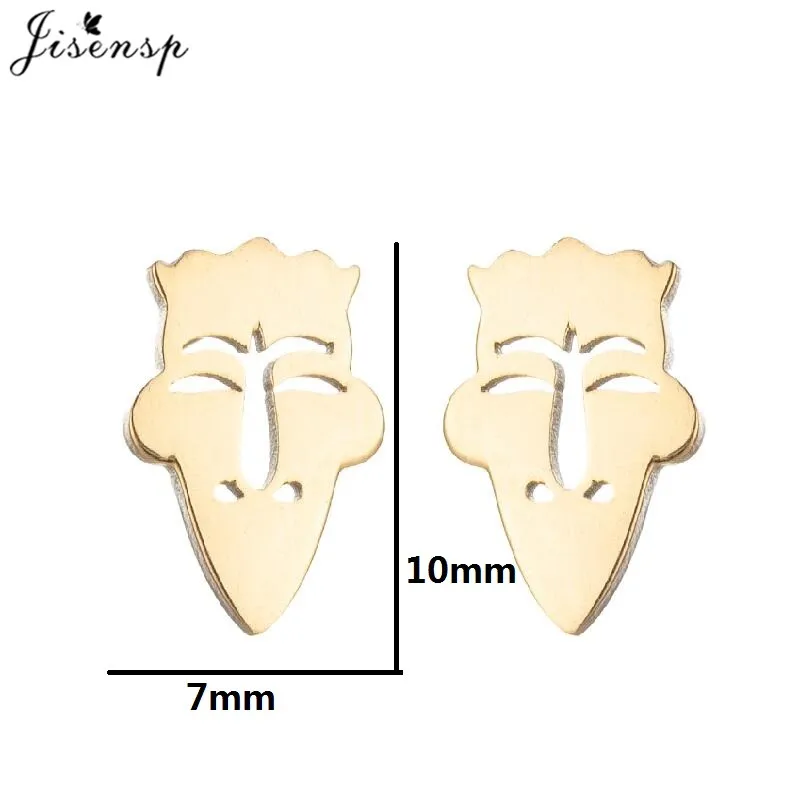 Fashion Stainless Steel Abstract Face Earring Delicate Women Face Ear Jewelry Girls Trendy Earrings Gifts Accessories Wholesale