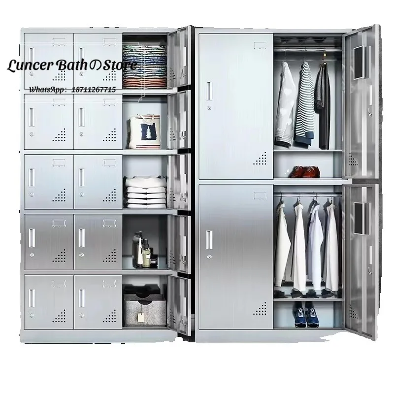 304 stainless steel locker staff locker factory locker bathroom 6 doors workshop dormitory with lock change wardrobe