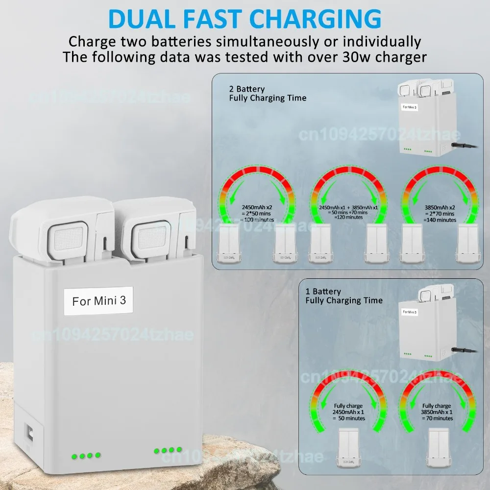 Drone Charger for DJI Mini 4 Pro Plus & Two-Way Charging Hub Charger Batteries for Mini 3 / 3 Pro UAV Battery Accessories