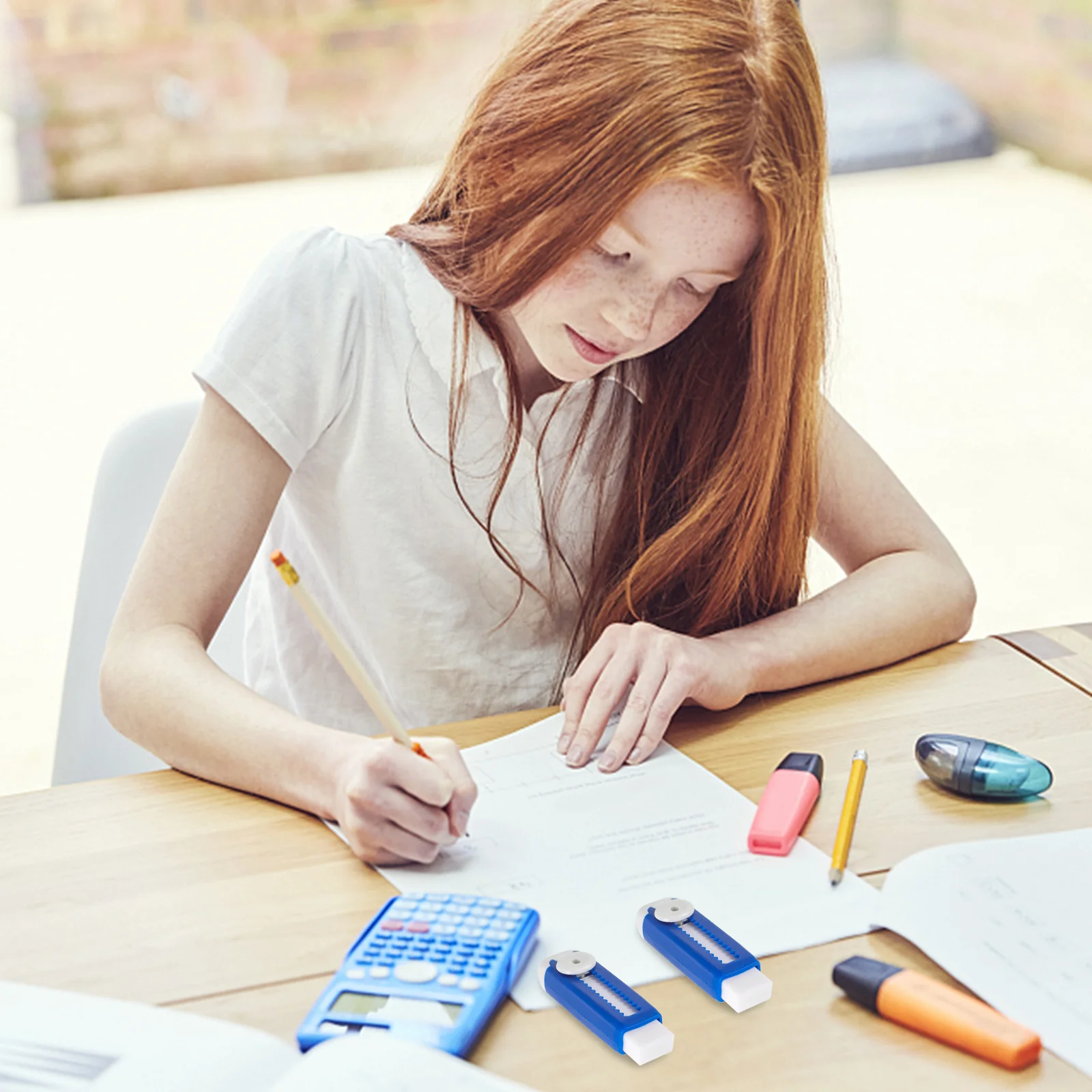 

5 Sets Erasers Cute Mechanical School Supplies Sliding Retractable Roller Kneadable