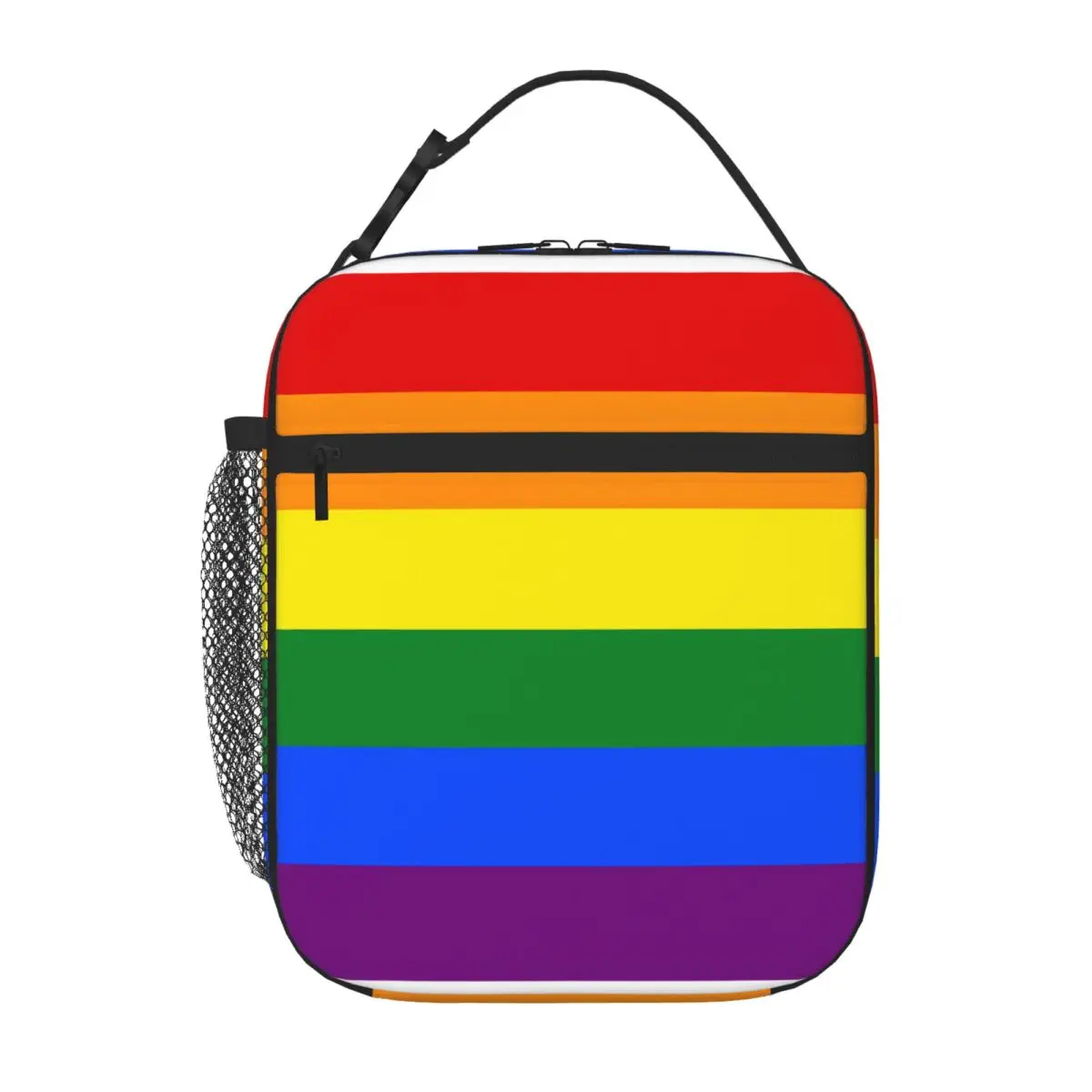Bestselling Pride Flag Rainbow Pride Ruffled Neoprene Lunch Bag Student Daily Food Cooler Bag