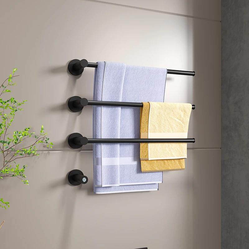 Modern Home Polished Brass Professional Spa Heated Towel Rack Towel Warmer Wall Mounted Swivel Towel Bar