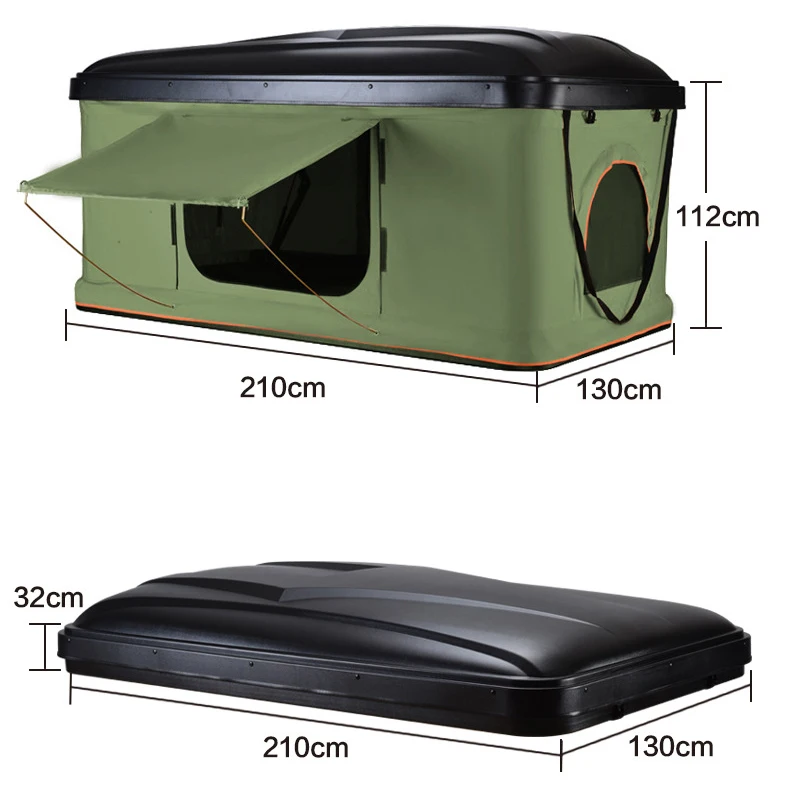 Car Top Tent Automatic Outdoor Camping Self-Driving Car Mosquito-proof Rainproof ABS Hard Top Tent