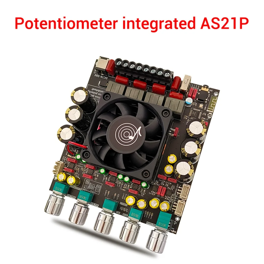 ZK-AS21P TPA3255*2 2.1 Channel Bluetooth Audio Amplifier Board 300W+300W+600W High Power Sound Power Amplifier Module Plate