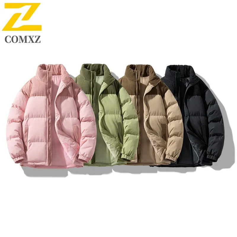 

COMXZ Spring Autumn Men Cotton Work Jacket Windproof Wrinkle Resistant Thickened Coat Fashion Casual Zip Up Outerwear New 2025