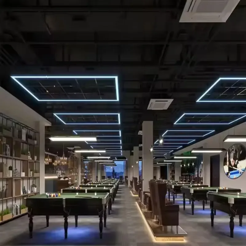Ring-shaped Rectangle Shadowless Pool Table Led Light,Fashion Ceiling Lamp for High-end Billiard Game Room/Club/Hall
