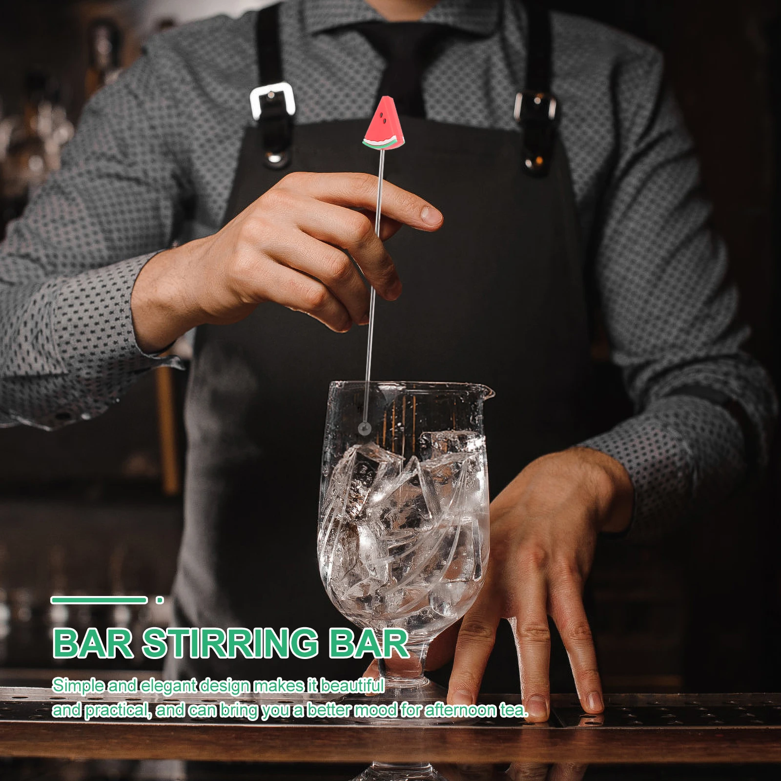 

8 Pcs Fruit Shaping Stir Bar Cocktail Drink Stirrers Coffee Reusable Whisk for Mixed Drinks Modeling Sticks Cocktails