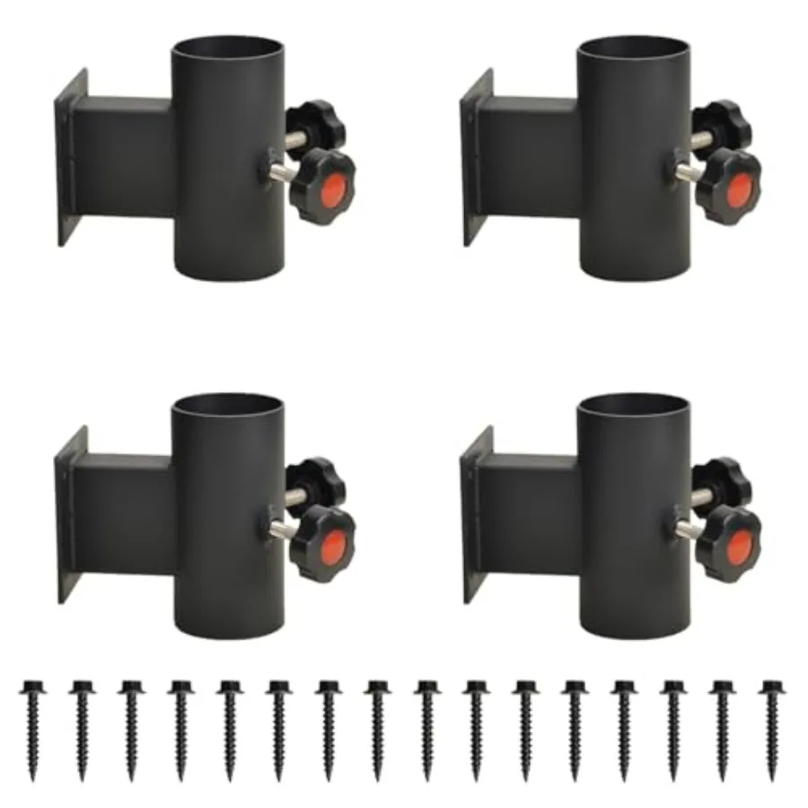 

2 Pcs Black Patio Umbrella Holder, Heavy Duty Offset Umbrella Stand, Deck Umbrella for Outdoor Railing Post, Fences, Balcony Fi