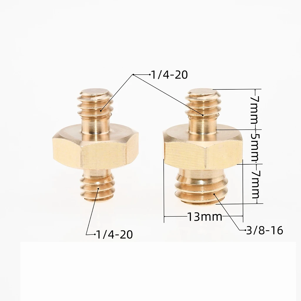 Doppel Kopf Kamera Schraube Adapter Converter 1/4 "zu 1/4 oder 3/8" Männlich zu Männlich Edelstahl für Einbeinstativ stativ Käfig Schraube Pack – Detail 18