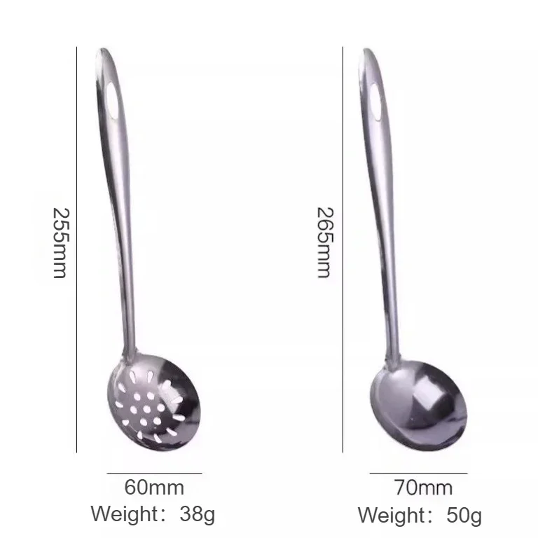 1/2 pcs Stainless Steel Soup Ladle Set - Extra Thick & Long Handle Large Serving Spoon for Hot Pot Soup & Cooking Soup Spoon