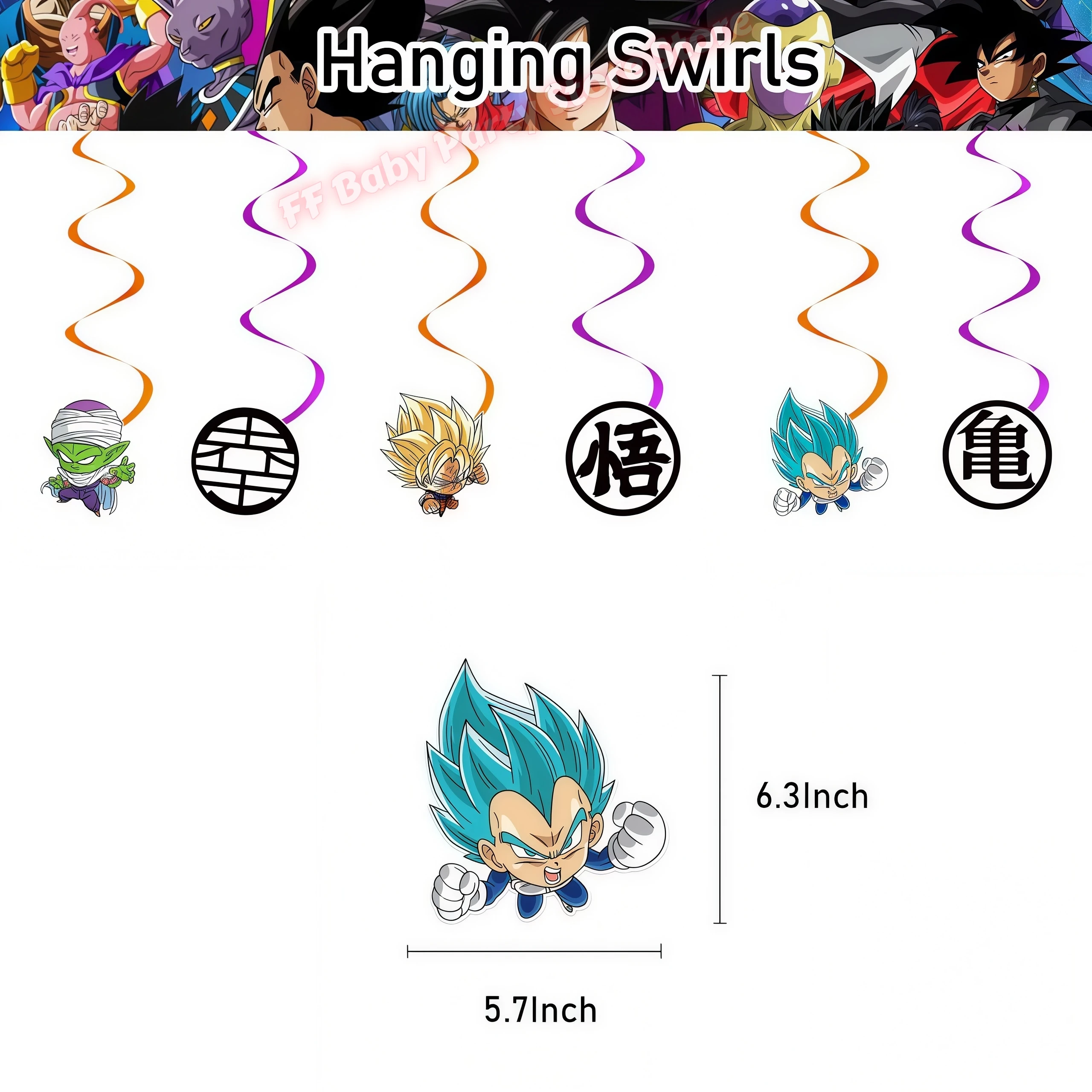 Dragon Ball Geburtstagsparty-Zubehör Son Goku Luftballons Pappbecher Teller Schlüsselanhänger Armbänder Jungen Party-Favoriten Geburtstagsdekoration – Detail 18