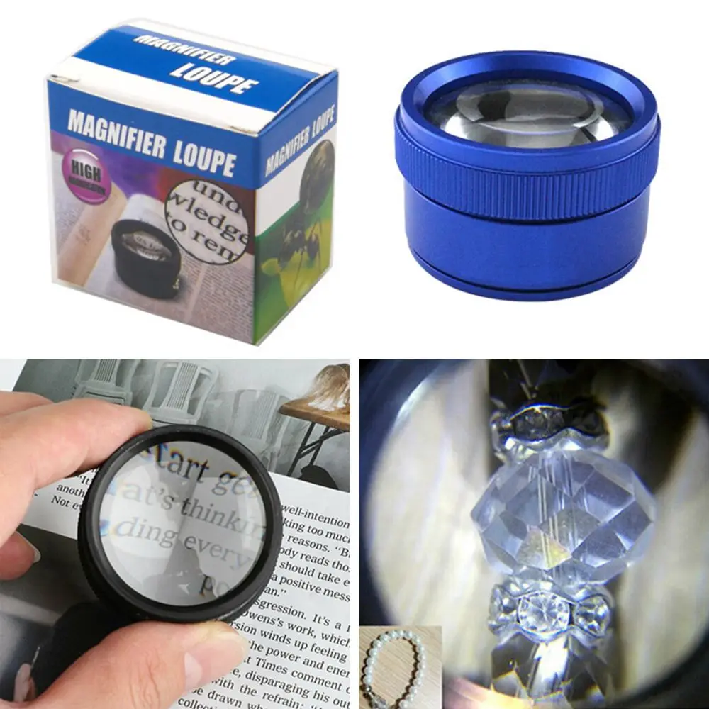 For Coins Stamps Jewelry Lupe Mini 30x 40mm Glass Lens Loop HD Magnifier Measuring Magnifier Microscope