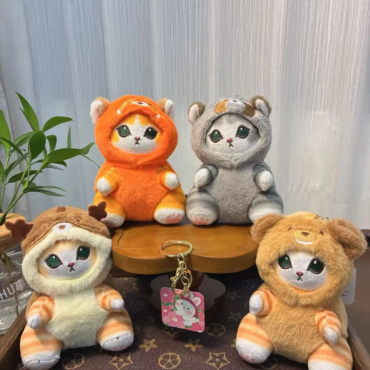 14cm Anime Mofusand Plush Keychain Pendant Bag Pendant Cartoon Cute Little Raccoon Squirrel Panda Plush Doll Sofa Ornaments Gift