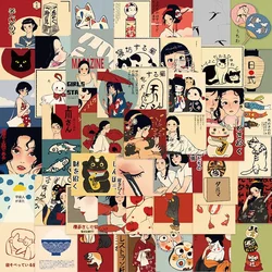 50pcs 빈티지 클래식 일본 애니메이션 스크랩북 스티커 DIY 일기 노트북 수하물 스케이트 보드 낙서 데칼 클래식 장난감