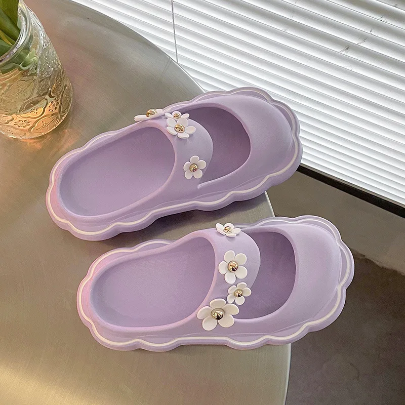 Evshine, encantadoras sandalias de flores para mujer, Zapatillas de casa con punta abierta a la moda, cómodas zapatillas de ducha antideslizantes, zapatillas de playa para vacaciones para mujer
