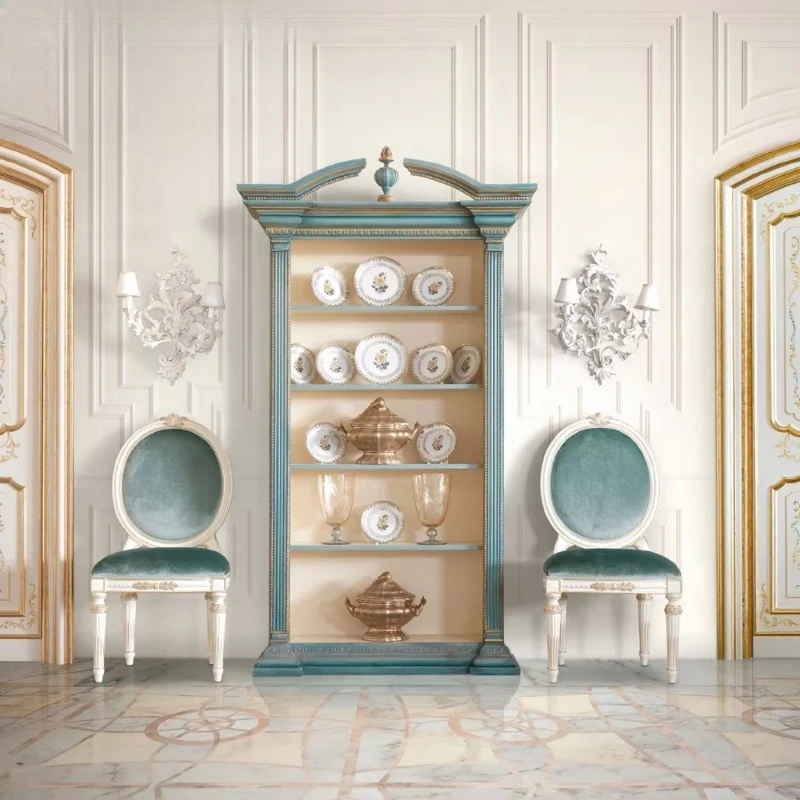European-Style Solid Wood Dining Chair High-End Retro Green Armchair Exquisite Carved Chair for Home Furniture