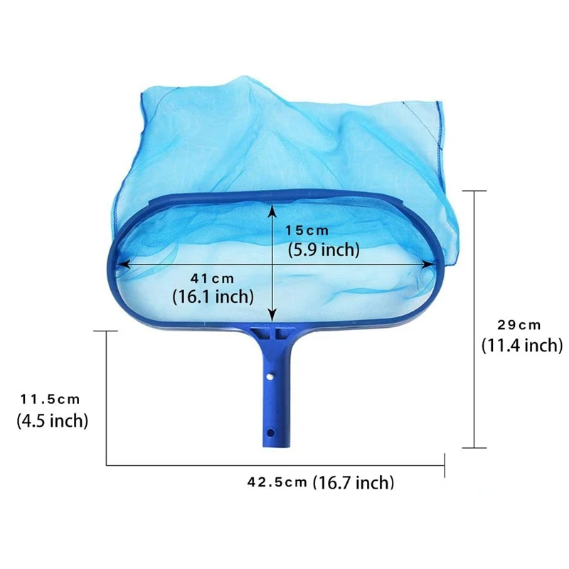 ミディアムファインメッシュのスキマーネット,ヘビーデューティー,ディープバッグ,RAkeと葉のスキマー,標準ポールに適合,2個