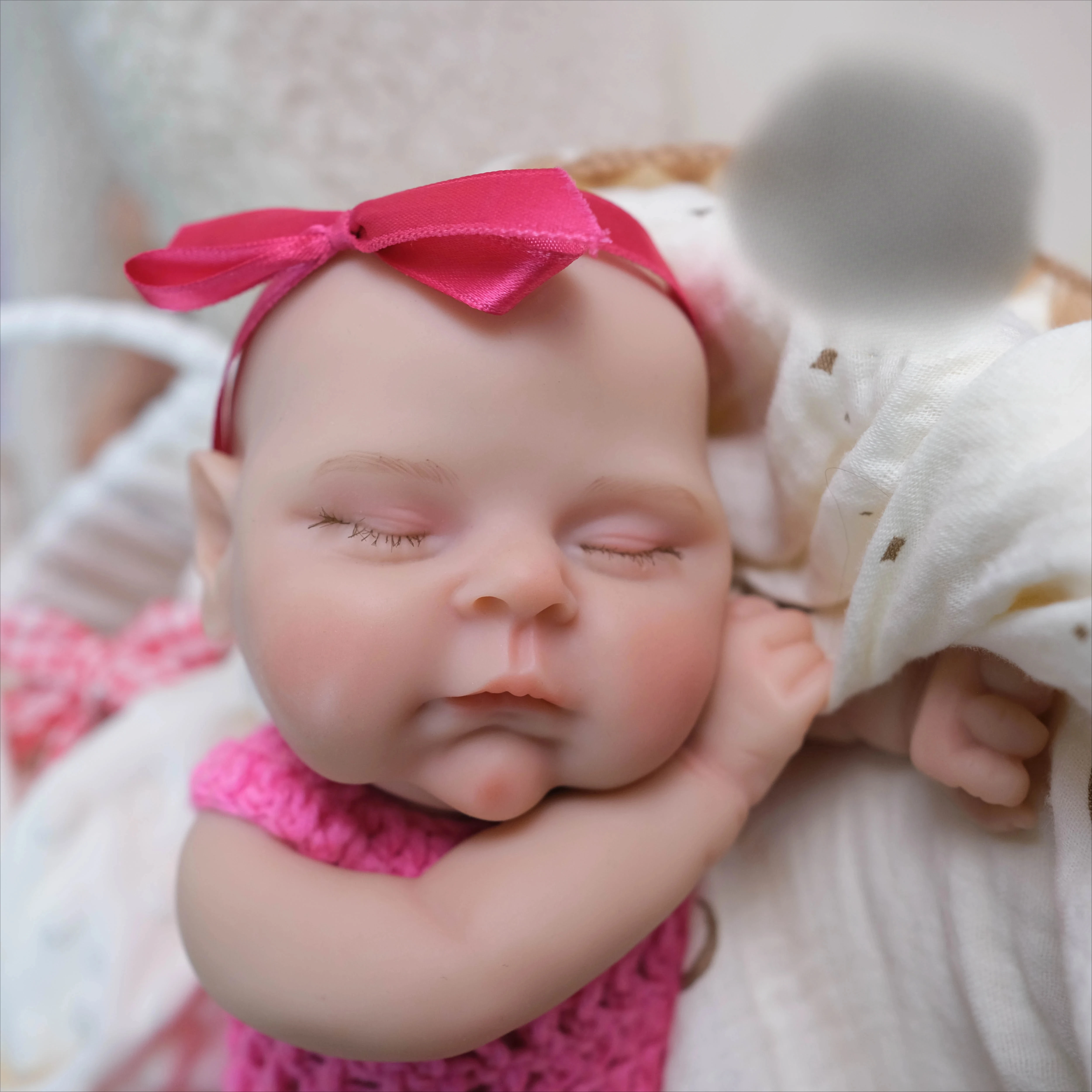 NPK 12''High Quantity Solid Super Soft Elastic Silicone Reborn Peaches with Hand Painting 3D Skin Collectible Lifelike Art Doll