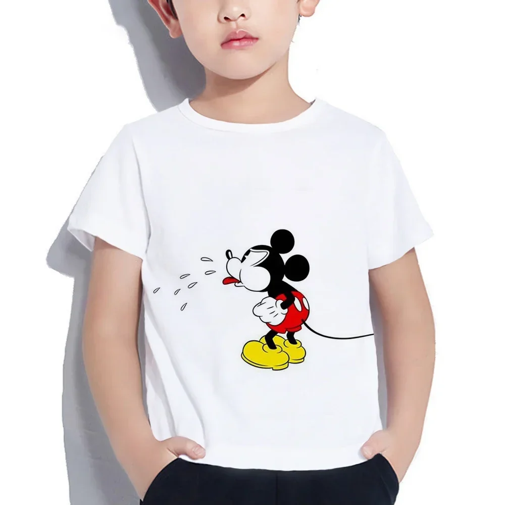 2024 Summer Disney Mickey Mickey Mouse Series 3d Print T-shirt Casual Boys And Girls Street Tees Tops Children's Clothing