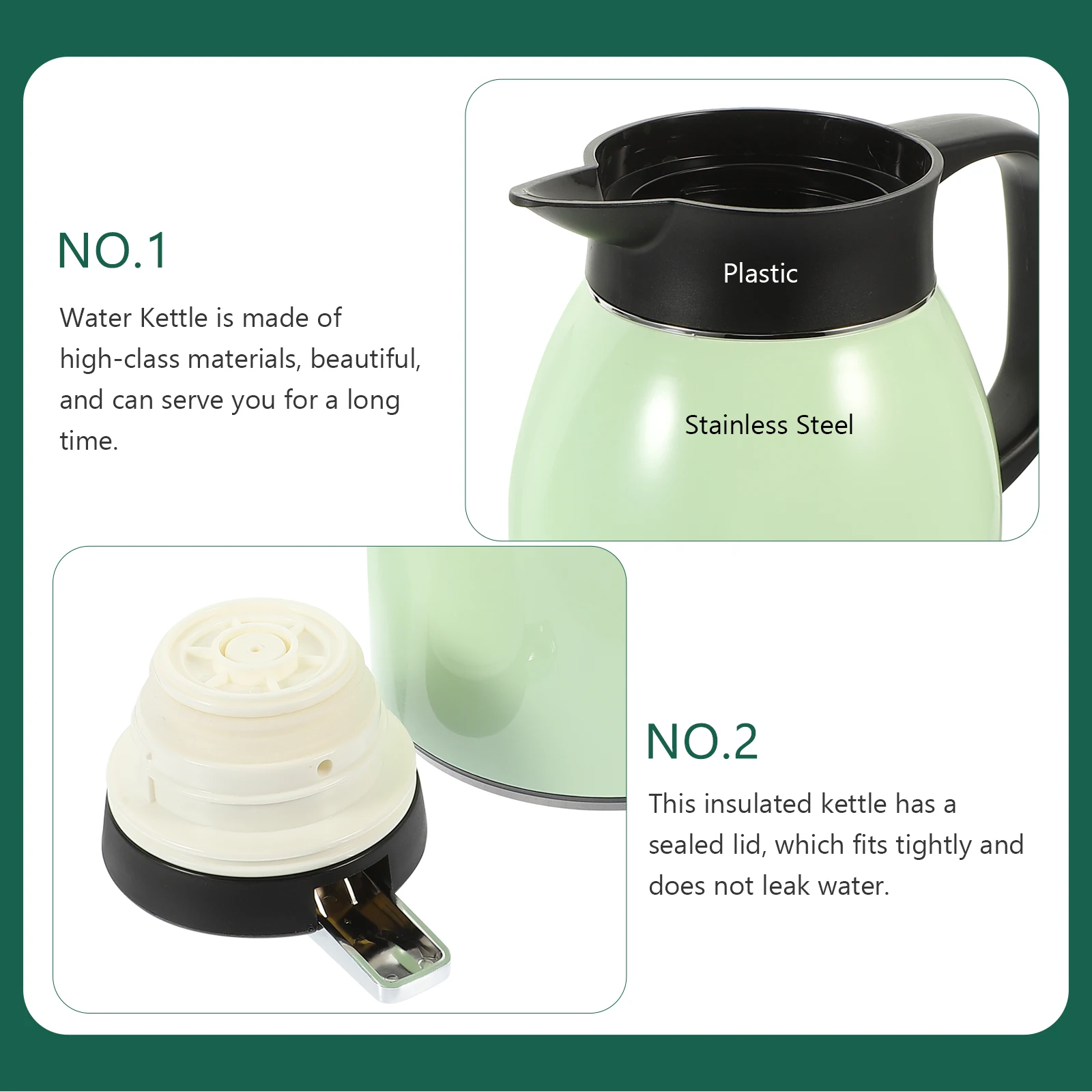 

Stainless Steel Insulated Water Kettle Large Capacity Airtight Sealed Lid Household Hot Water Bottle Thickened Heat Preserving
