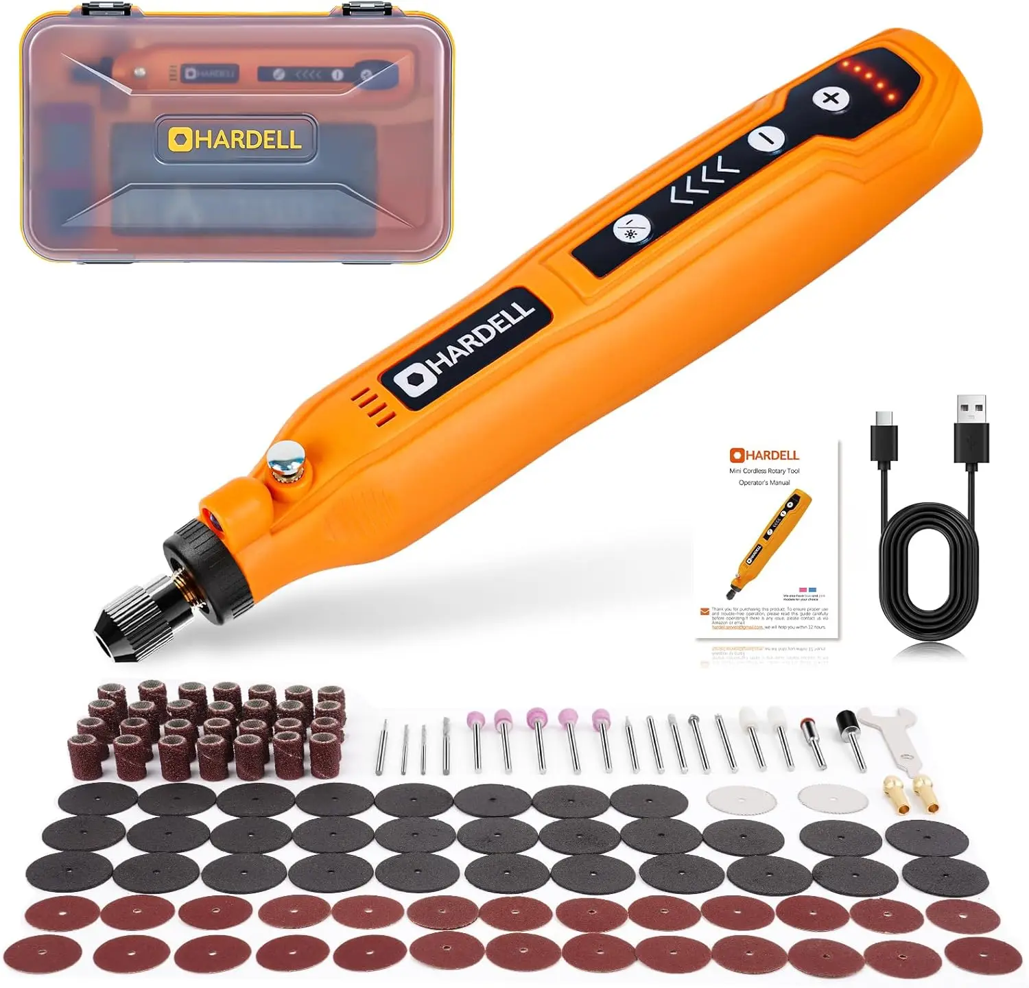 

Mini Cordless Rotary Tool, 5-Speed and USB Charging with storage case, Multi-Purpose 3.7V Power Rotary Tool