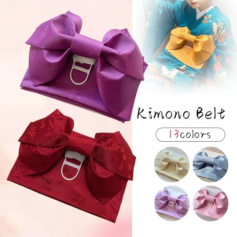 สไตล์ญี่ปุ่นKimono Obiเข็มขัดรัดตัวคลาสสิกGeisha Kimonos Yukataเข็มขัดเอวผู้หญิงชุดเข็มขัดSashเข็มขัด