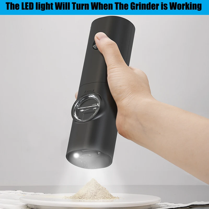 Xiaomi moedor de pimenta elétrica moinho automático gravidade sal e pimenta shaker com luz led especiaria moedor pimenta sal