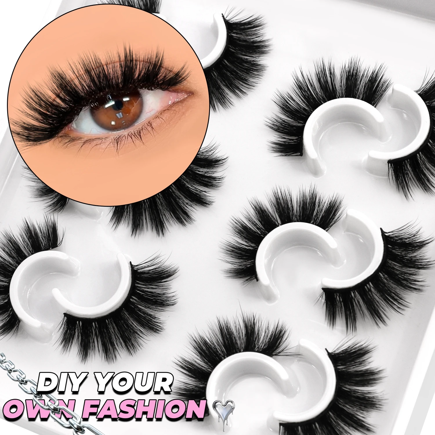 Veltrinay pestañas postizas pestañas de ojo de gato tiras finas pestañas de visón 3D pestañas postizas volumen esponjoso maquillaje de pestañas postizas dramáticas