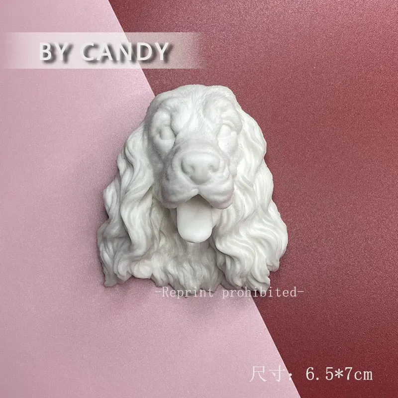 Cocker Spaniel Dog Head Silicone Mold Springer Spaniel Chinese Pastoral Dog Shiba Inu Dog Head Plaster Fondant Candle Clay Mold