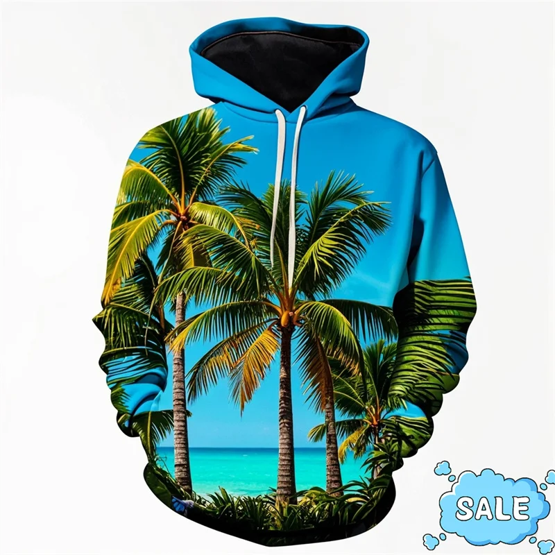 Sudaderas con capucha con estampado 3D de Cocoanut Trees para hombres, sudaderas con capucha con gráfico de palmeras, jerséis divertidos Unisex, ropa para hombres, nueva moda