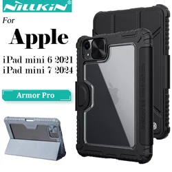 Nillkin do iPada mini 7 2024 iPad mini 6 2021 Bumper Pro Skórzane etui Slide Camera Protection Shield Smart Flip Back Cover