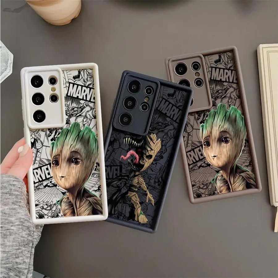 Cool Marvel Groot Phone Case for Samsung S24 S25 S23 Ultra Note 20Ultra S22 S21 FE S23 S20 S21Ultra S22 S23Plus Luxury Shell