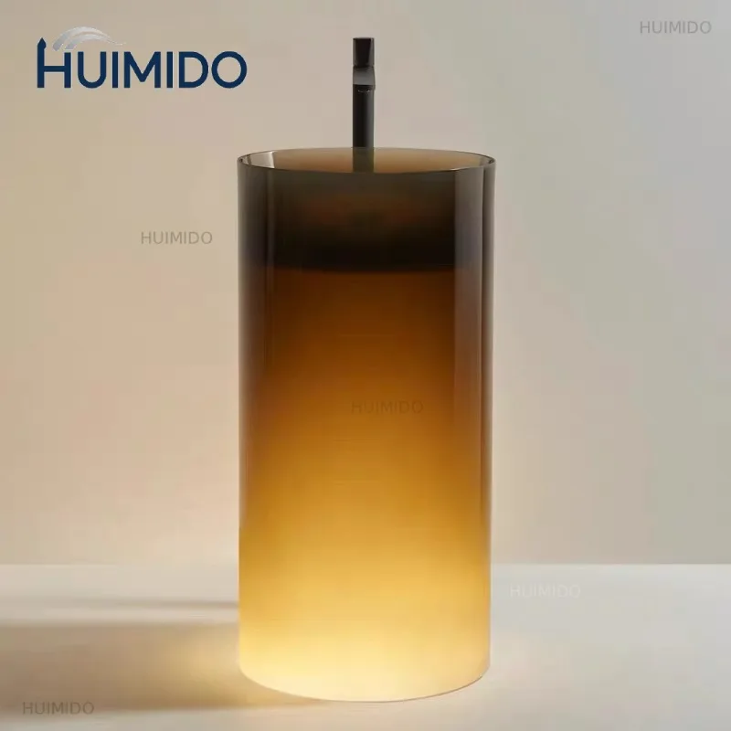 New arrival acrylic material, transparent resin color integrated floor standing circular column basin GN564TT