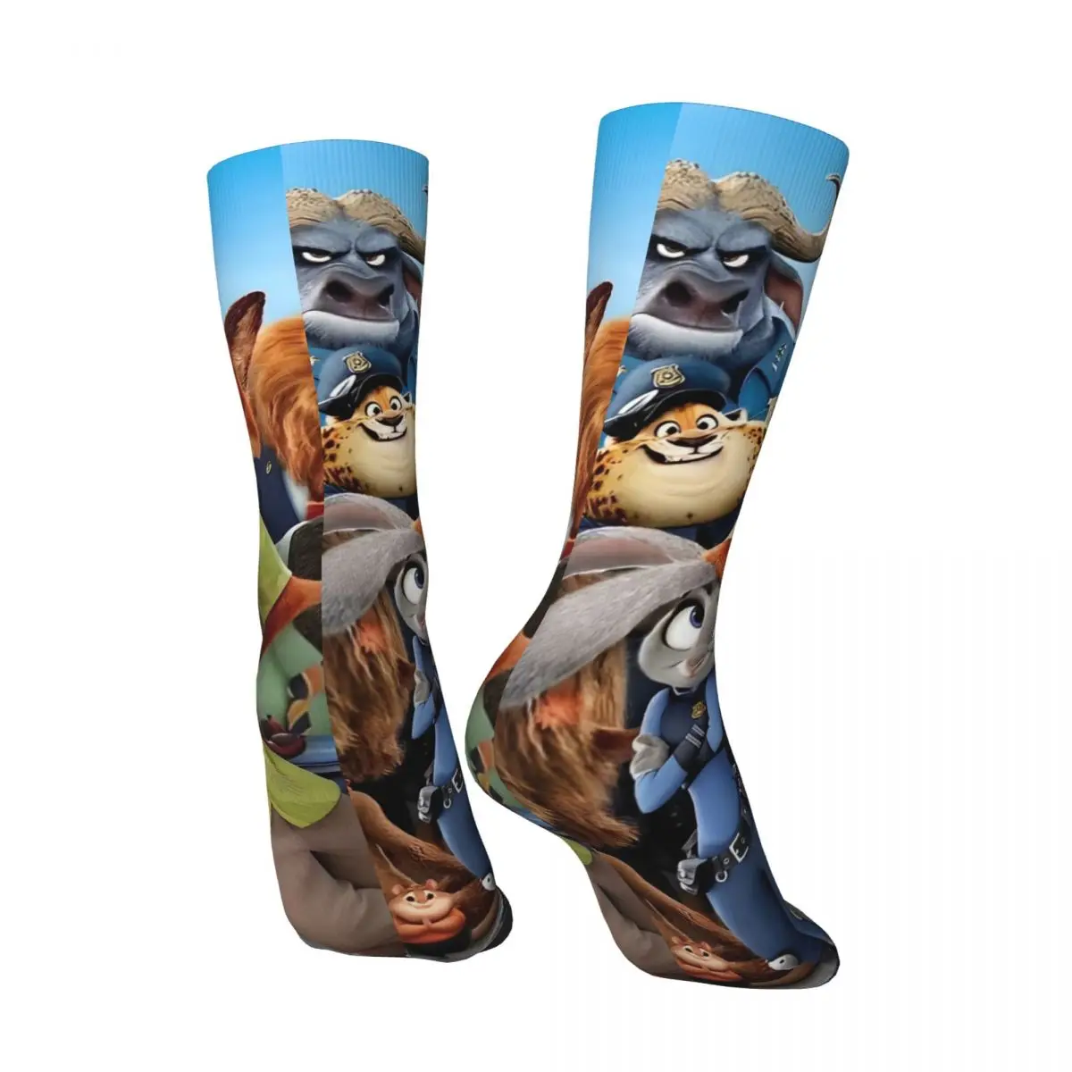 Zootopia Judy And Nick Beauty Cartoon Art Socks Kawaii Stockings Couple Soft Outdoor Sports Socks Winter Design Anti-Slip Socks