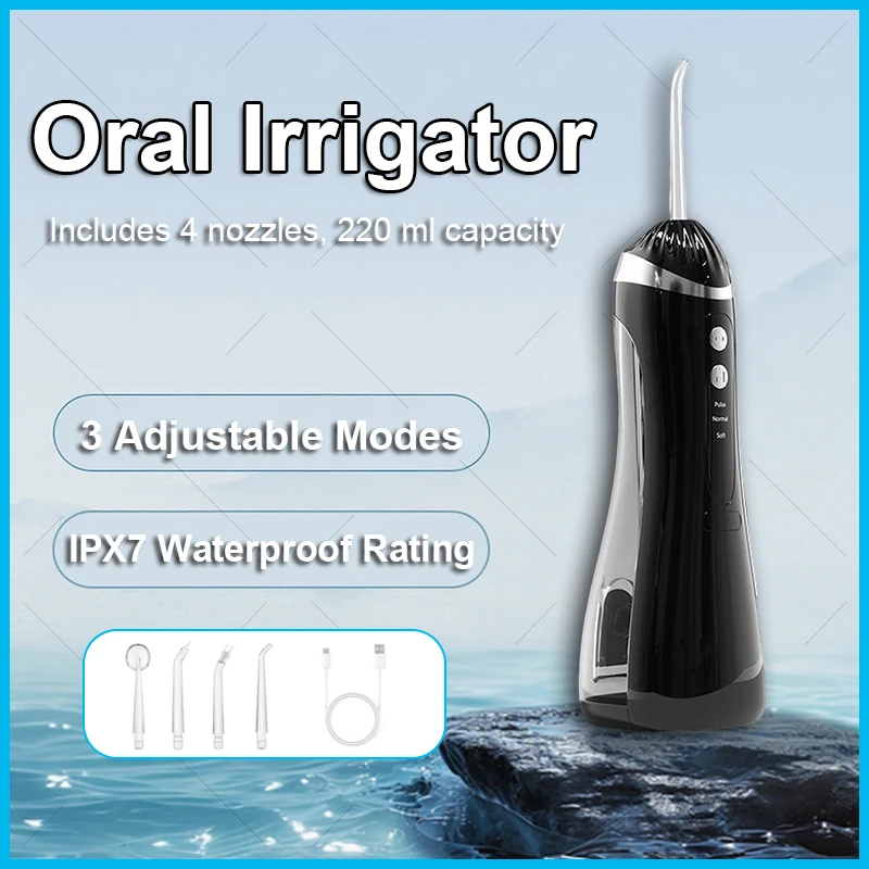 

Ирригатор для полости рта, USB перезаряжаемый ирригатор для воды, портативный стоматологический струй воды, резервуар для воды 200 мл, водонепроницаемый очиститель зубов для ухода за полостью рта