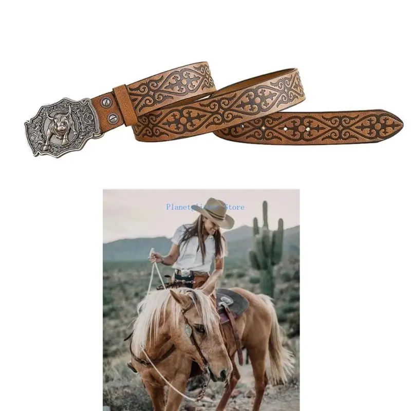 652B модный ремень для мужской одежды, пояс из искусственной кожи, западный ковбойский ремень, пояс