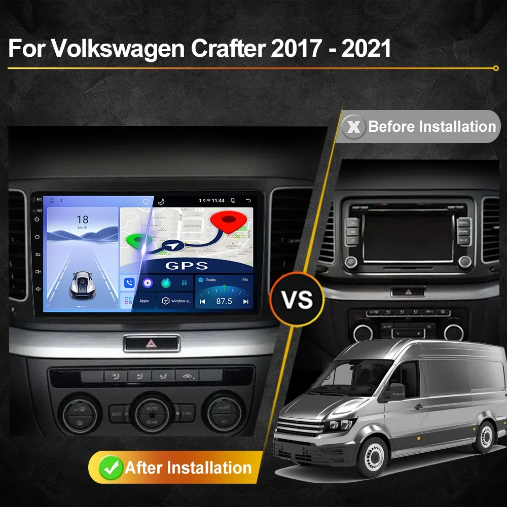 For Volkswagen Crafter 2017-2021 Car Radio Android Automotive Multimedia Player GPS Navigation Carplay Touch Screen Auto Stereo